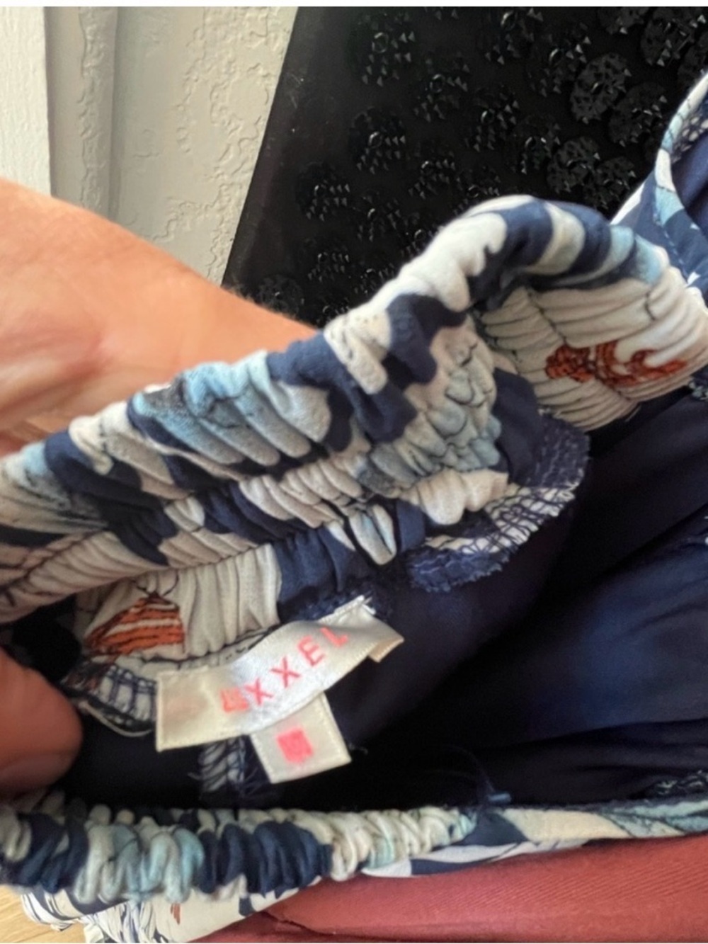 Floral V-Neck Maxi Dress in Navy and White with shorts! - Picture 4 of 4